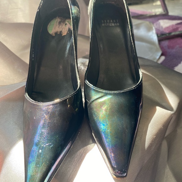 Stuart Weitzman black pearlized pointed pump - Picture 1 of 7